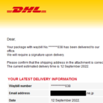 【DHL】DHL EXPRESS を名乗る迷惑メールに要注意 Your DHL Parcel Just Arrived