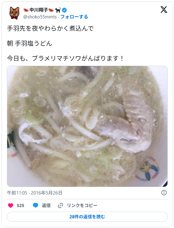 中川翔子のダイエット食事例
