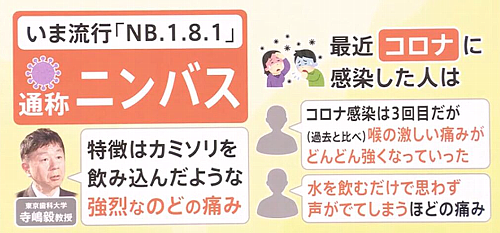 テレビ「新型コロナに注意！ノーマスクによる感染拡大」13派、ニンバス警戒
