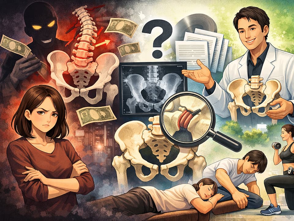 骨盤矯正は本当に効果ある？「歪みを治せば痩せる」「産後骨盤が開いたまま」は科学的根拠が薄く、誇張が多い実態を医学的視点で解説。骨盤の実際の可動域や自然回復、周辺筋肉へのアプローチの本当の効果とは？昔の詐欺まがい商法も暴露します。正しい知識で体を守りましょう。