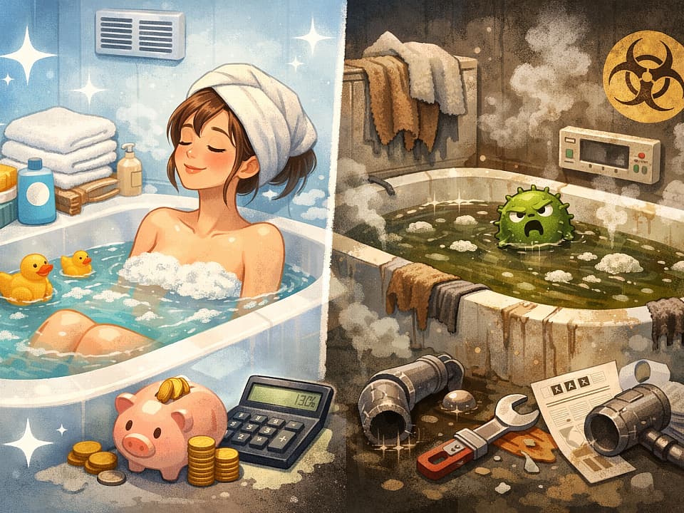 お風呂のお湯、毎日交換すべき？4日変えないとヤバい？衛生と節約のリアル比較