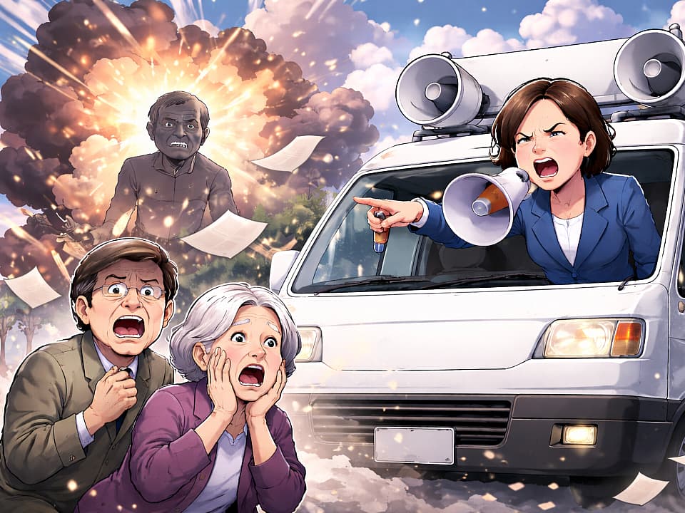 社民党の選挙カーが自民党の批判ばかりで怖かった