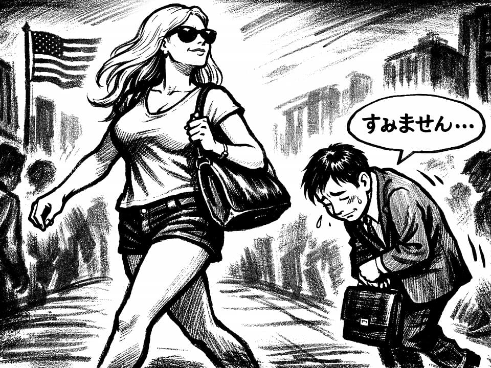 歩道で全く避けない偉そうにしてる外国人白人アメリカ女性は何なの？
