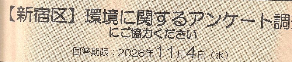 新宿区から届いた「環境に関するアンケート調査」の案内文を紹介し、「これは何なのか？」を解説するイラスト風サムネイル。封筒、案内文、困った表情の女性が描かれている。